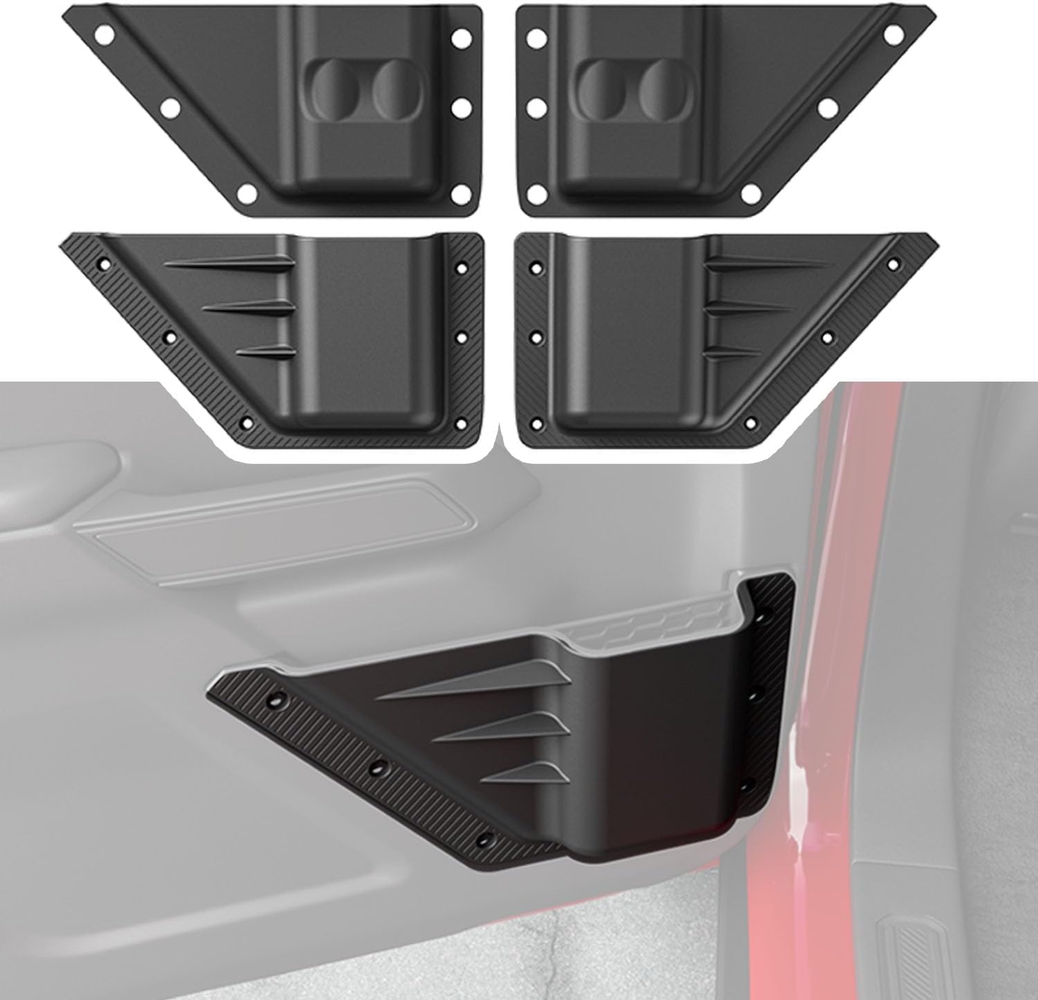 PTYYDS Front Door Storage Pocket Compatible with 2021-2026 Ford Bronco 2/4 Door Side Door Organizer Box Replacement for 2021-2026 Ford Bronco Accessories (2PCS)