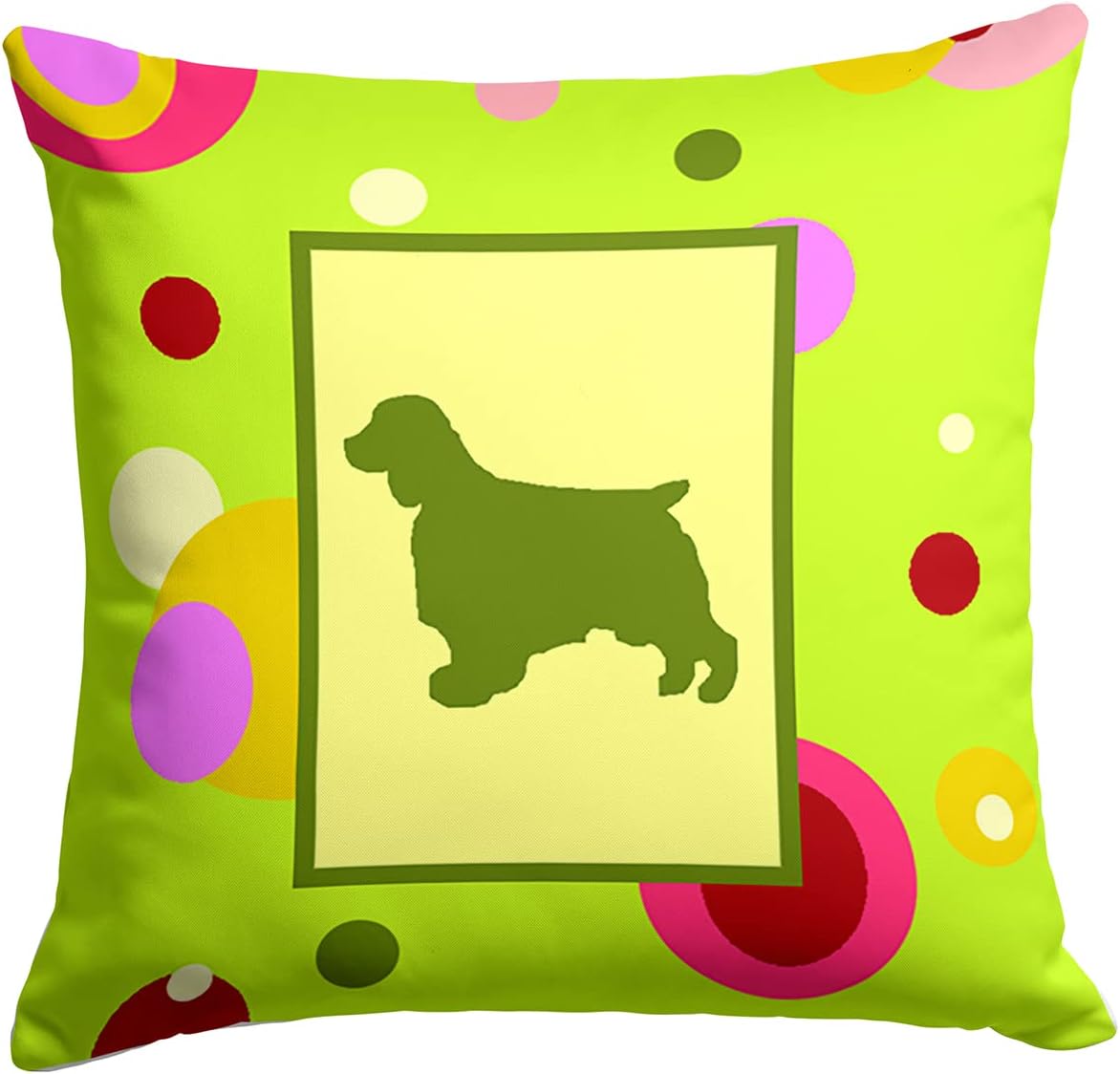 Caroline's Treasures CK1064PW1414 Welsh Springer Spaniel Fabric Decorative Pillow Machine Washable, Indoor Outdoor Decorative Pillow for Couch, Bed or Patio, 14Hx14W
