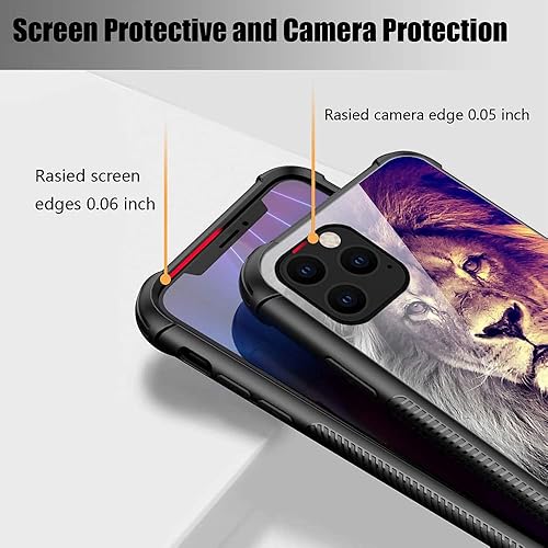 Miniatura 3 de DAIZAG Funda compatible con iPhone 13, funda de protección contra caídas de mirada de león para iPhone 13, diseño de bordes de TPU suave para iPhone