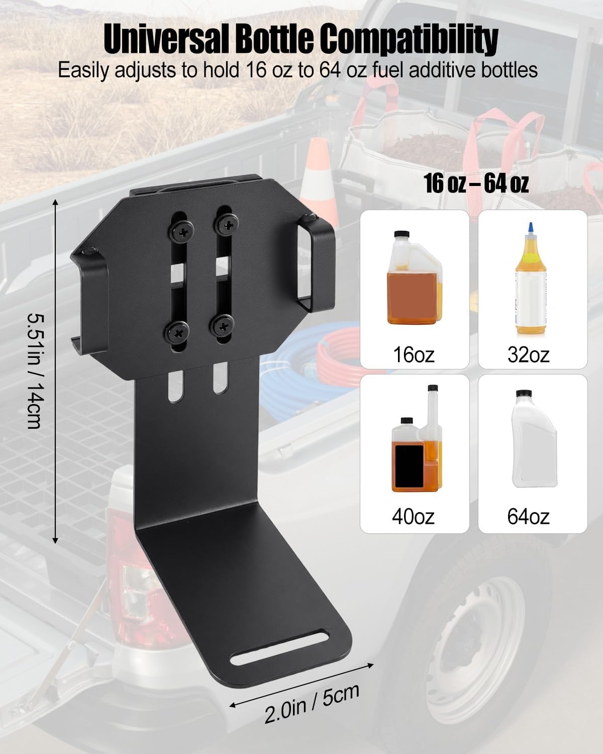 Magnetic Diesel Additive Bottle Holder with Adjustable Dual Cross Straps
