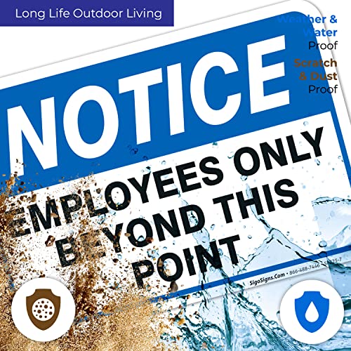 image for Sigo Signs Employees Only Sign, Employees Only Beyond This Point Sign,