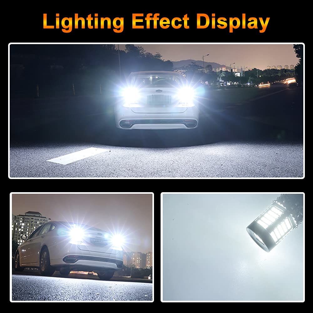 2szt. żarówka p21w led canbus wolny od błędów, 1156 BA15S jasna żarówka samochodowa 89 SMD 12V Odpowiednia do świateł cofania (biała)