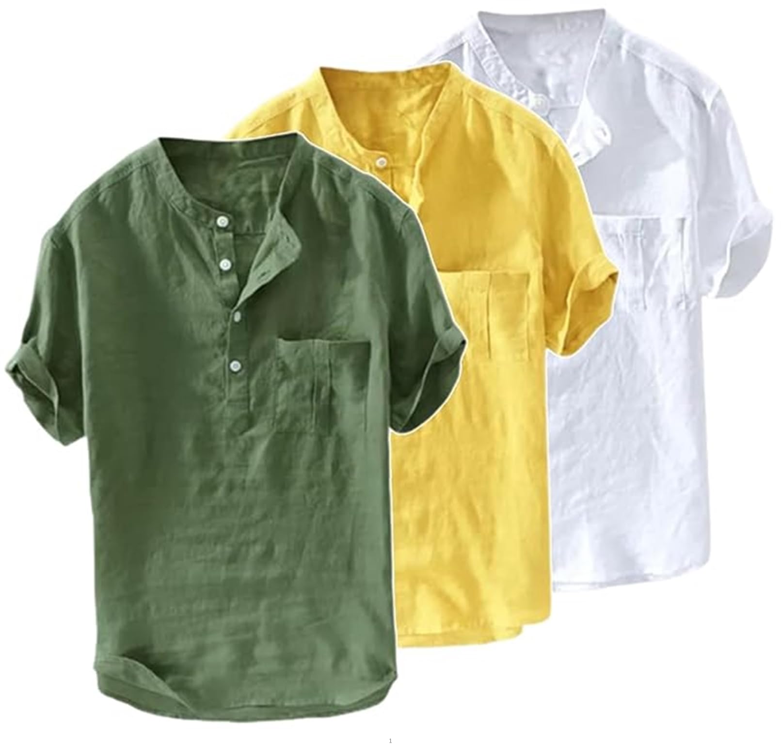 bollywood designer Men's Half Sleeve Short Superfine Collar Kurta for Summerwear Combo Pack of 3-picture-11