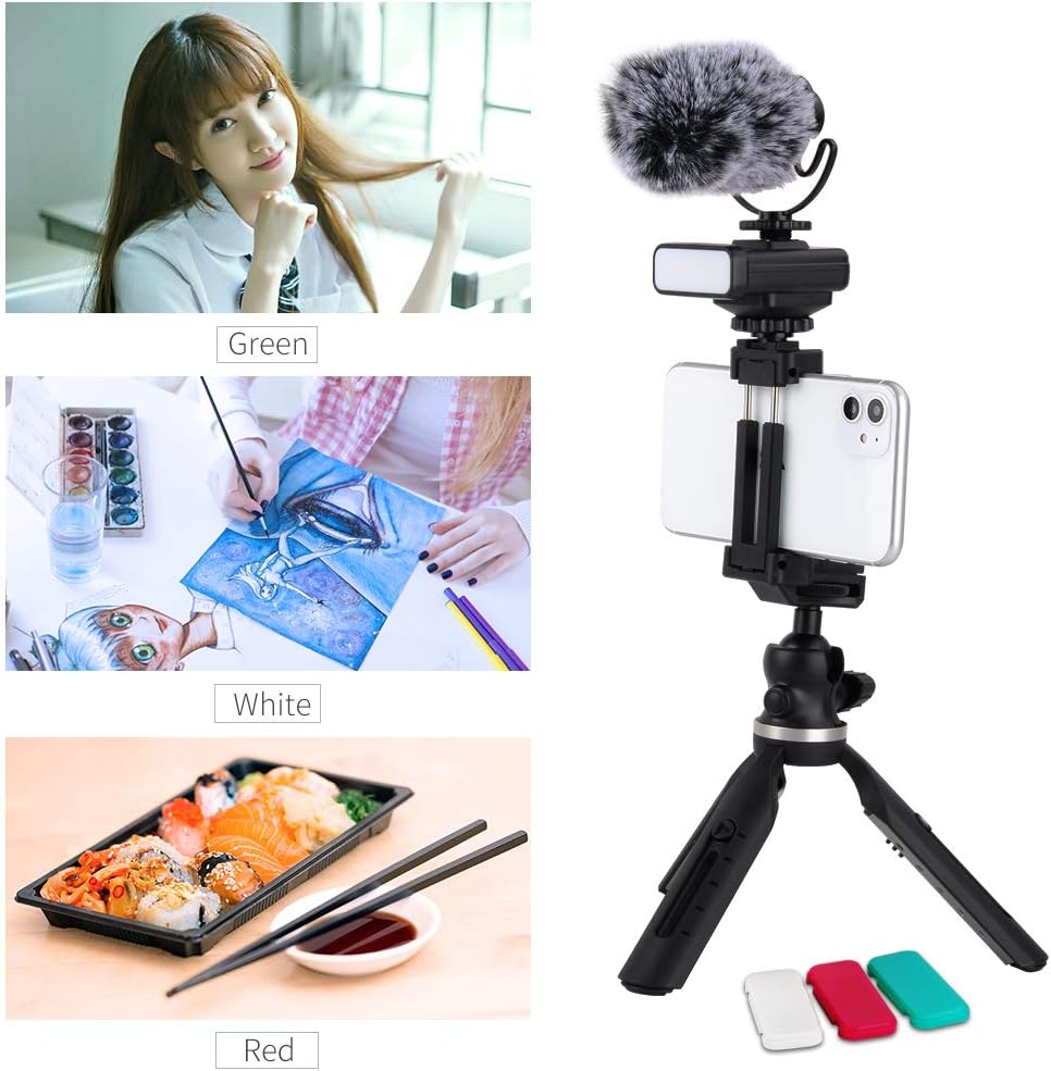 Best Deal 🛒 ORDRO Vlogging Kit with Tripod Stand, LED Light, Microphone, Youtuber Kit Compatible with iPhone Samsung for Live Streaming TikTok