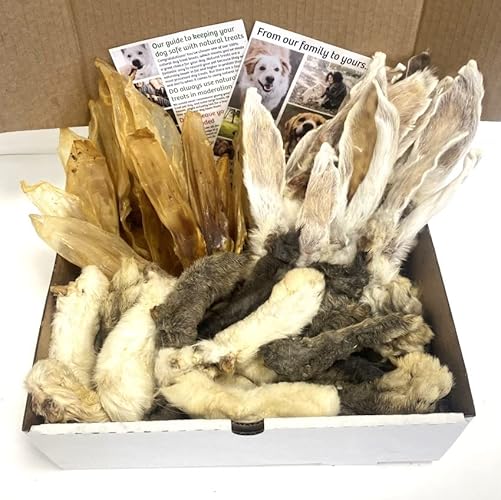 100% Natural Dog Treat Box: The Bunny Box (700g of Rabbit Dog Treats Including Feet & Ears) LSP