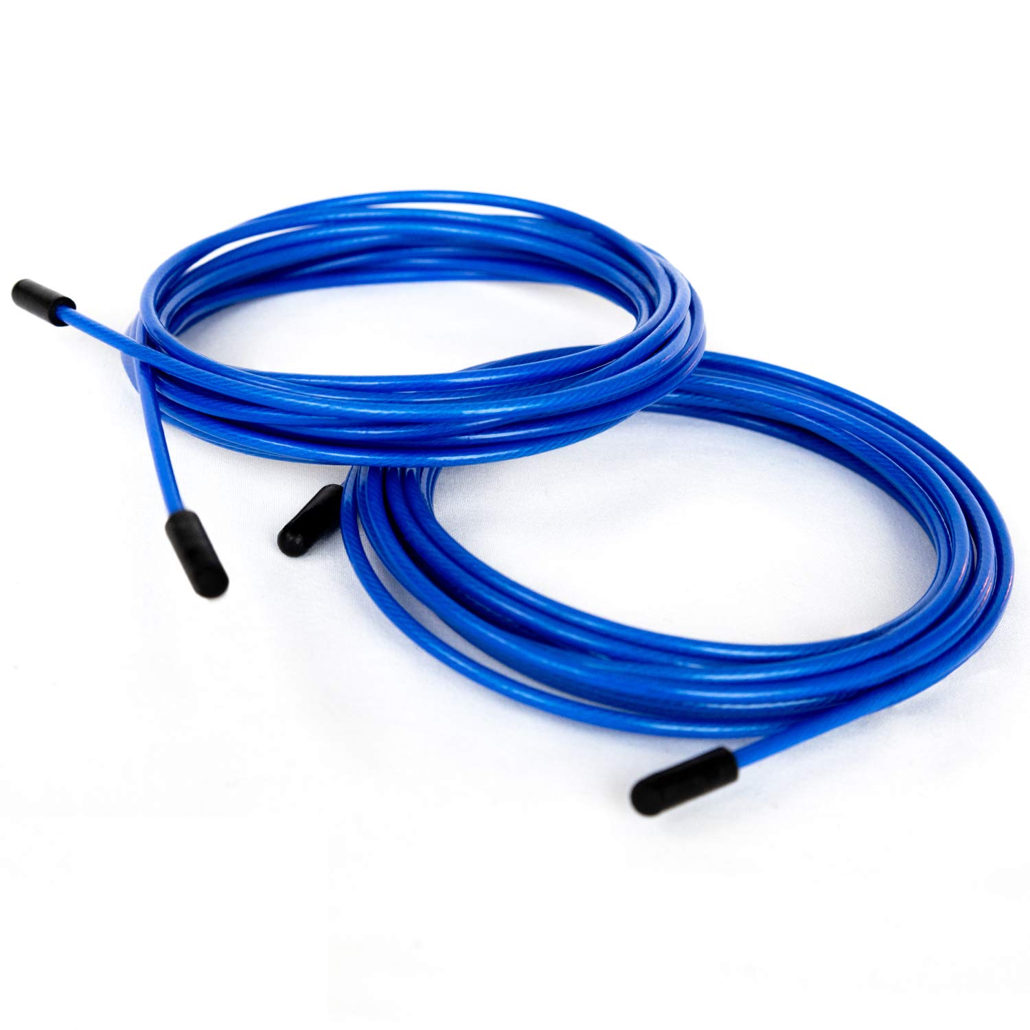 BRANK SPORTS® Pack of 2 Replacement Steel Ropes for all Jump Ropes | Length 12' | 2 Diameters and 7 Colors to Choose From | Replacement Bindings Included | Ideal for Advanced to Double Under