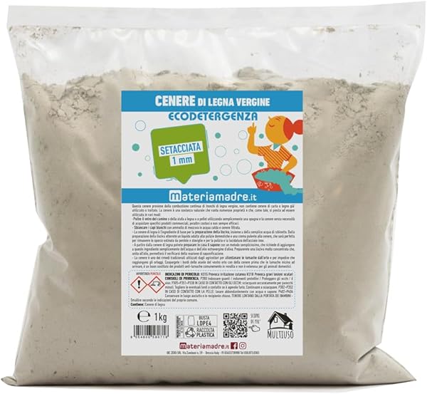 Ceniza de leña virgen tamizada de 1 mm – Bolsa de 1 kg