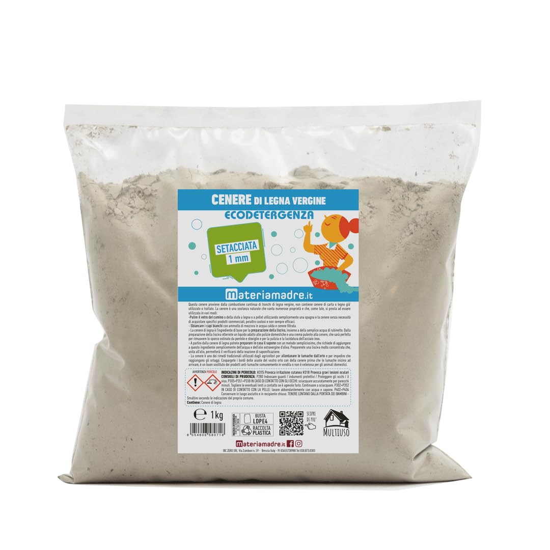 Ceniza de leña virgen tamizada de 1 mm – Bolsa de 1 kg