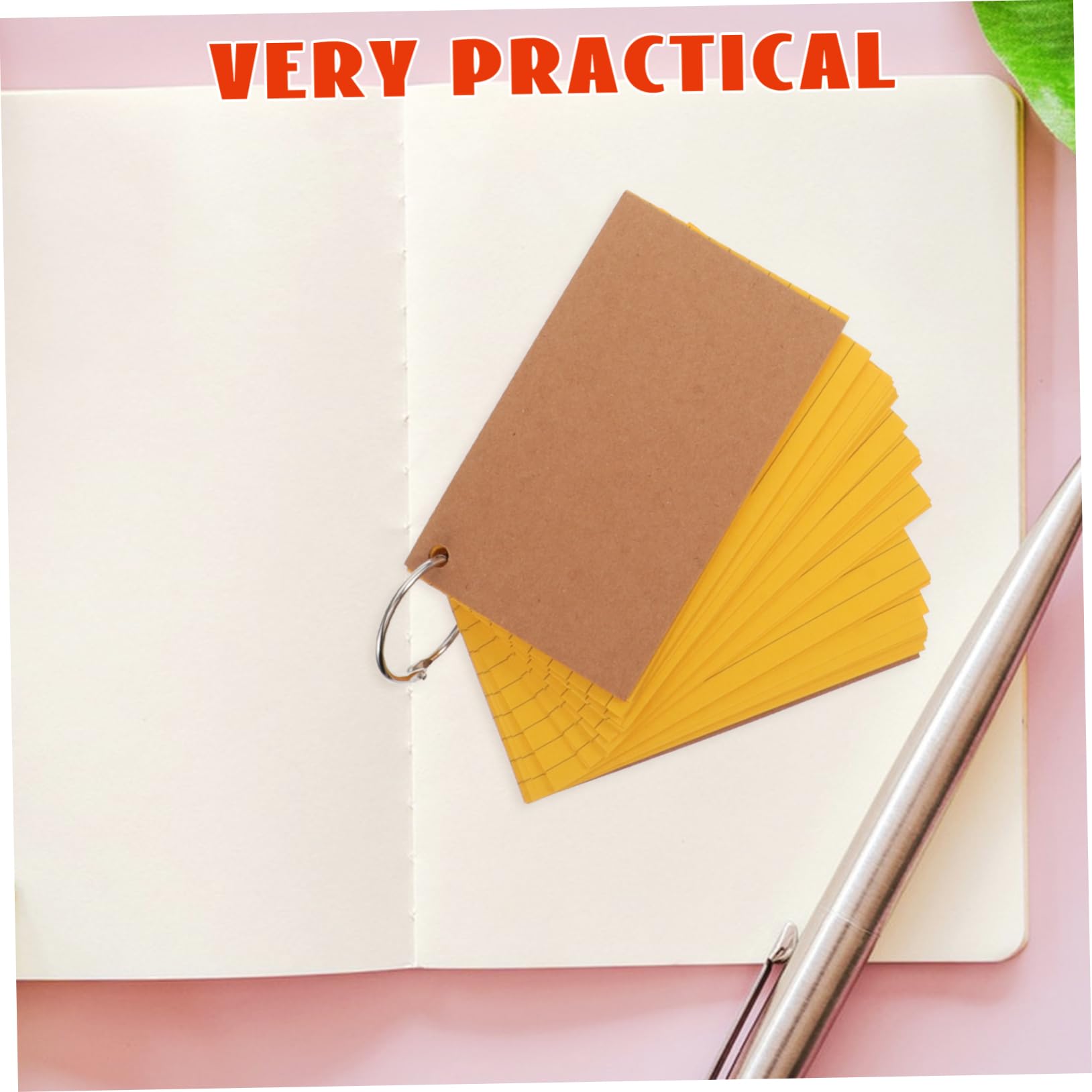 Operitacx 10 Piezas Tarjetas de Estudio Anillo Fichas de Vocabulario Doble Cara con Tarjetas de Notas Ajustables para Trabajo y Reuniones Material Escolar y Oficina
