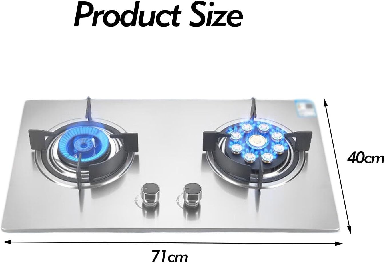 Stainless Steel Gas Cooktop,Esktop/Embedded Dual Purpose Dual Burner Gas Hob Stovetop,Flameout Protection,Suitable for Apartments Indoor(LPG)(NG) (Size : LPG)