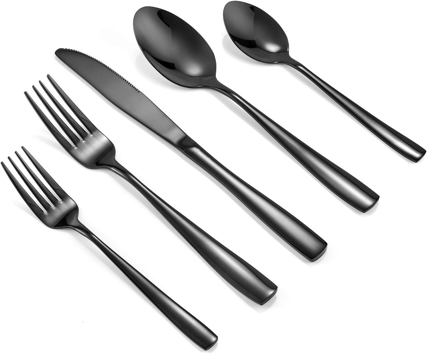 Black Stainless Steel Flatware Sets,40-piece, Service for 8