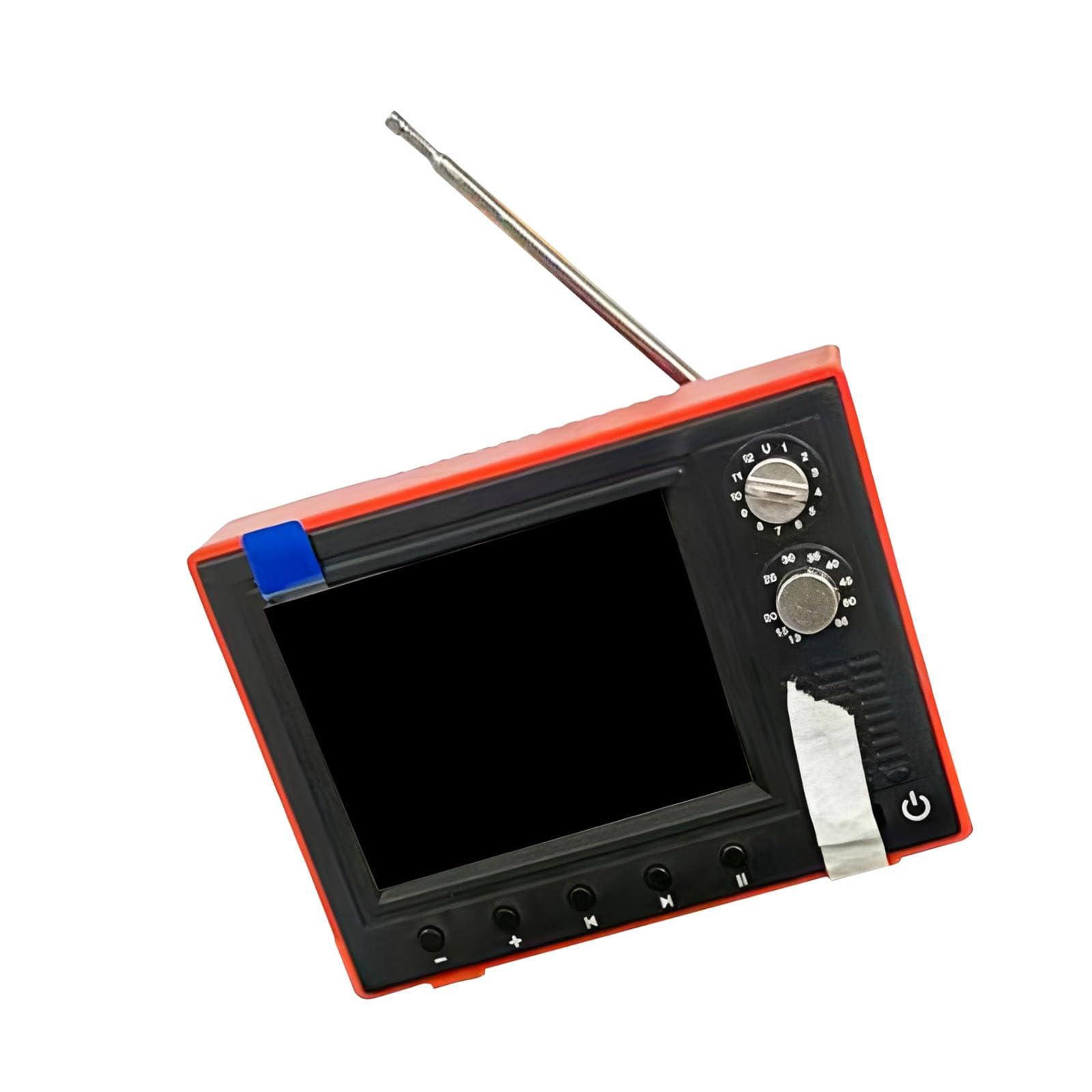 Miniaturowy telewizor w skali 1/12, obsługuje przesyłanie przez USB, odtwarzane wideo, mini telewizor, model HD 720P, z 8 GB pamięci, bateria 150 minut, do domku dla lalek, prezent (czerwony)