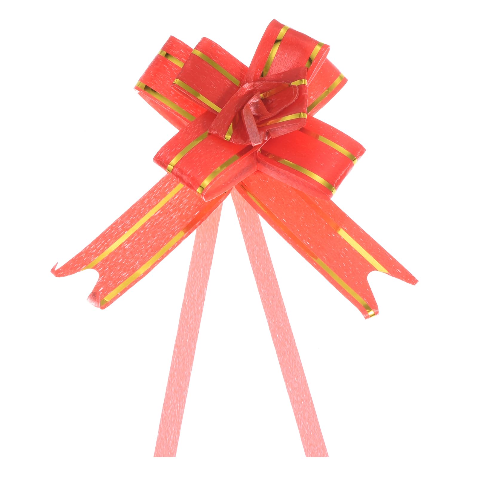M METERXITY 100 Pack Pull Bows - Presents Wrap String Bow Ribbons Golden Thread Style Decorative Bows Ties Apply to Wedding/Party/Birthday/Decoration, (8 Inch Red)