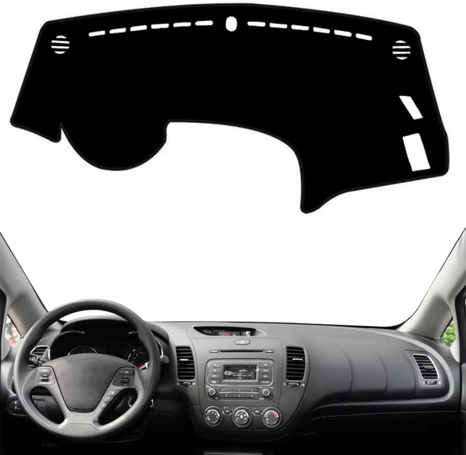 DdaiXQ Car Dashboard Mat For Kia K3 2013-2018, Anti Slip Anti Glare Dustproof Dashboard Cover Pad Protector Dash Cover Sunshade Dashmat