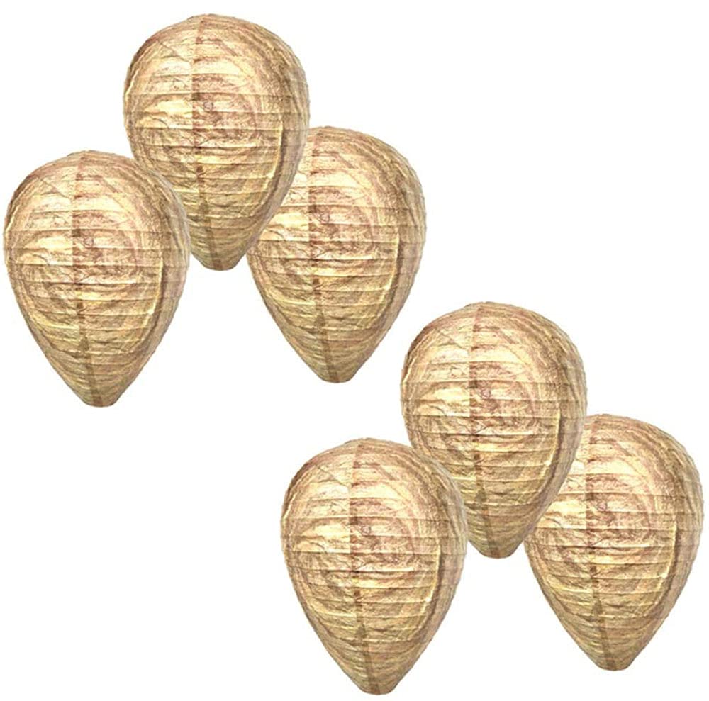 6 Pack Wasp Nest Decoy Eco Friendly Non-Toxic Hanging Wasp Deterrent Bee Hornets for Home and Garden