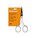 Fiskars Micro Trip Scissors, SoftGrip Precision Cutting Shears, Non-Stick Stainless Steel Blades, 5 inches