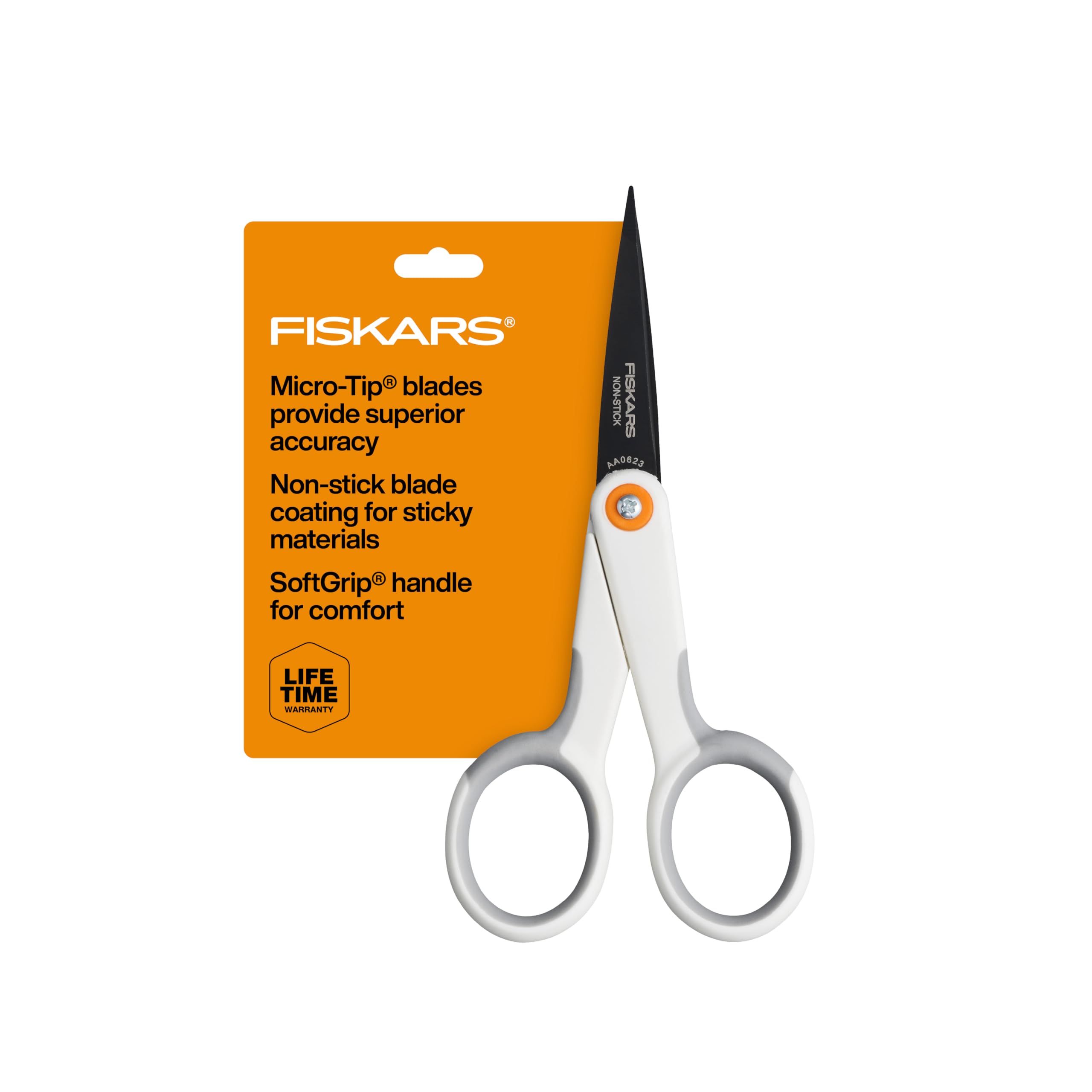 5" Non-Stick Micro-Tip Scissors for Sticky Materials, No. 5, White | Non-Stick Coated Sta…