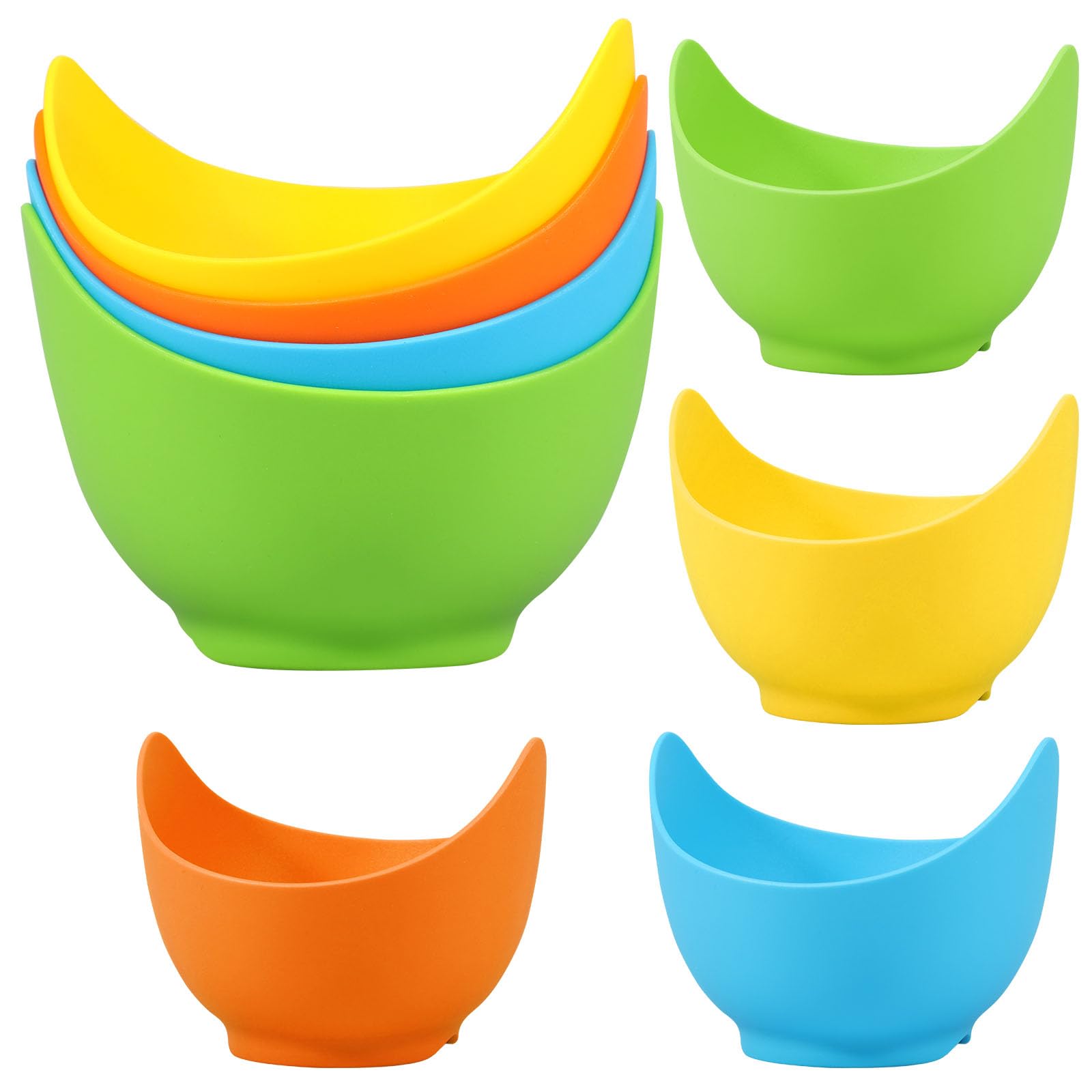 8Pcs Silicone Egg Poacher, Poached Egg Cooker with Ring Standers, Nonstick Egg Poaching Cups Poached Egg for Stovetop Air Fryer Cooking Accessories