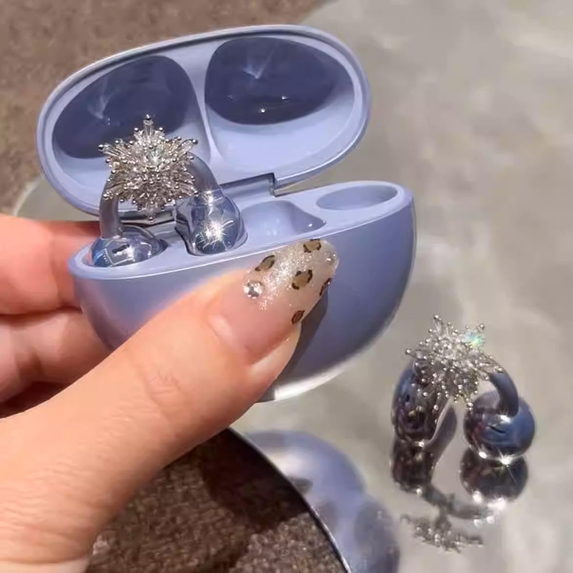 Rhinestone for Clip on Earbuds Open Ear Accessories, Elegant Zirconia Decorative Earphone Accessories, Removable Exquisite DIY Decoration