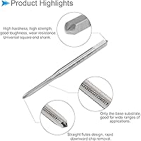 Vista 4 de Grifos de fresado de rosca, rosca 2#-56 UNC 2A, máquina de acero de alta velocidad, herramienta de roscado de tornillos de 3 flautas rectas