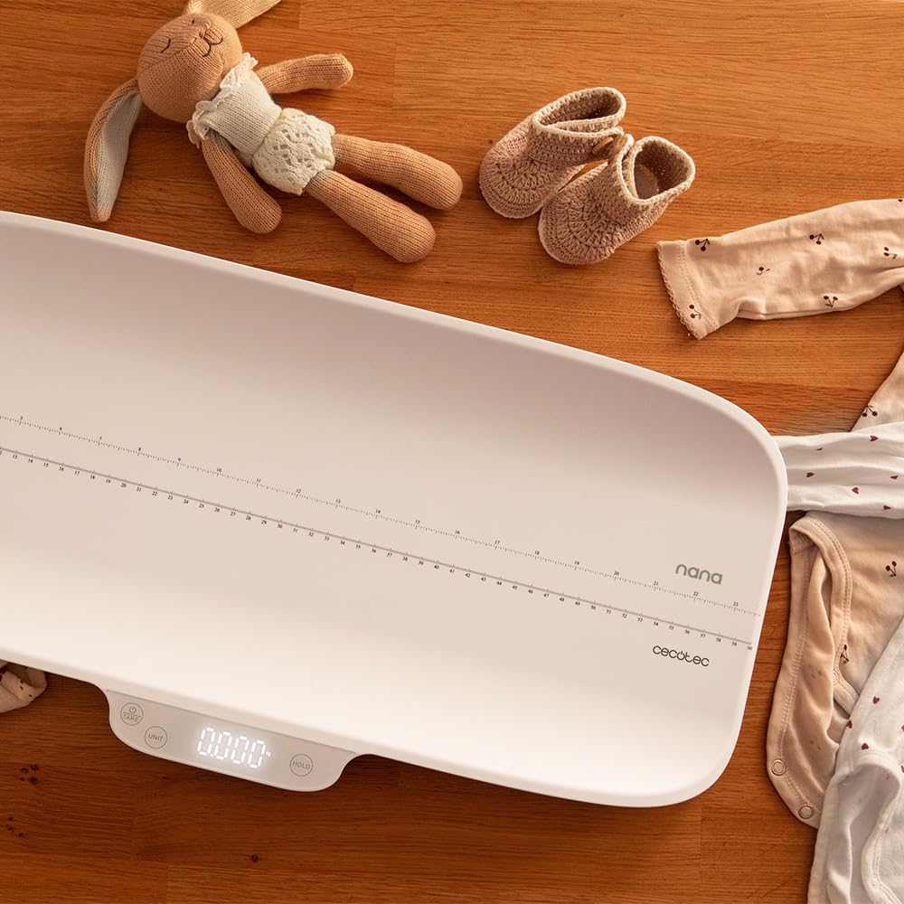 Cecotec Baby Scales Digital Nana BabyCare SmartWeight. LED Display, Support Surface 60 x 25 cm, Measuring Capacity from 50 g to 40 kg, Multifunction, Automatic Shut-off