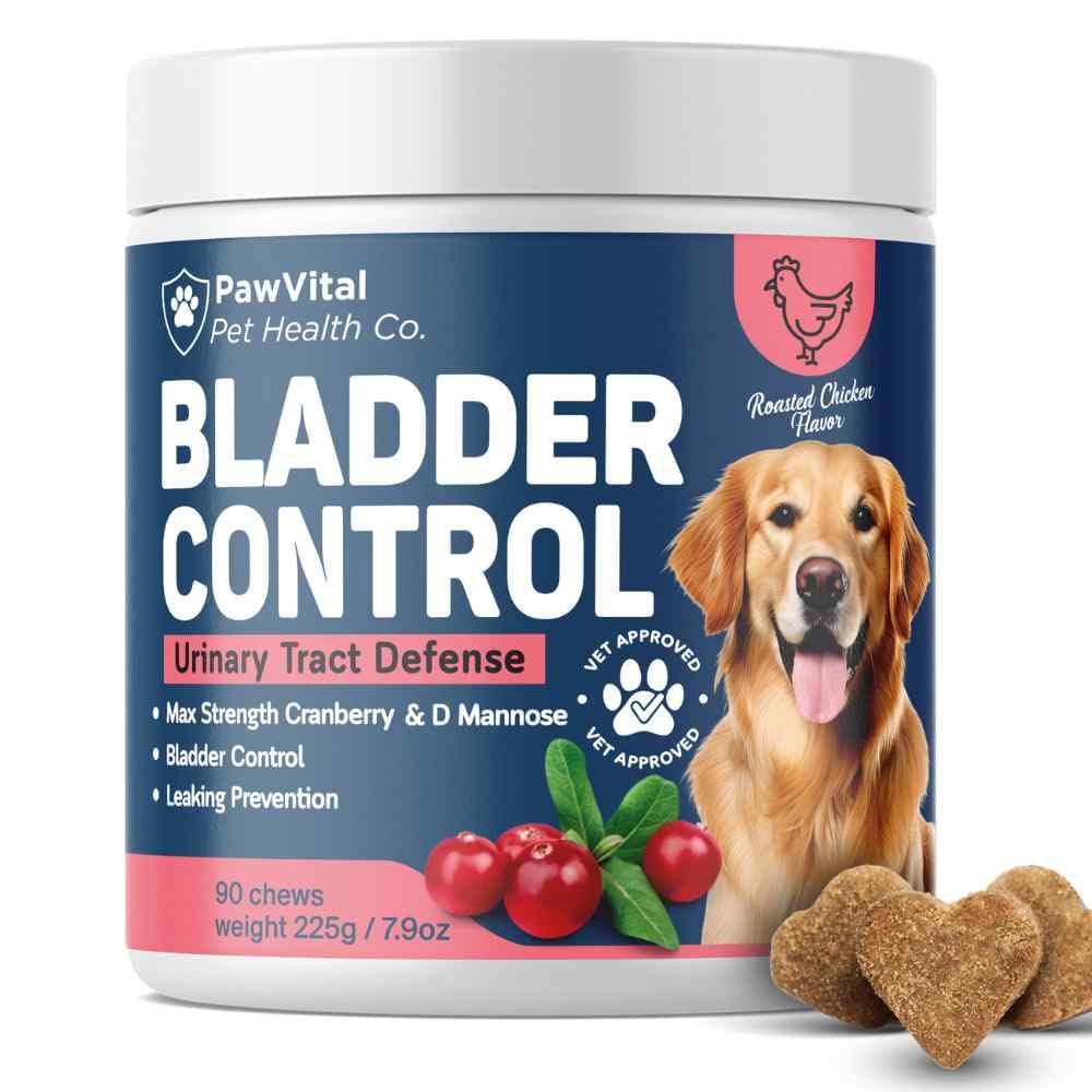 Dog UTI & Bladder Control Chews – Cranberry & D-Mannose Urinary Tract Support for Dogs, Helps Stop Leaking & Incontinence, All-Natural Chicken Flavor,