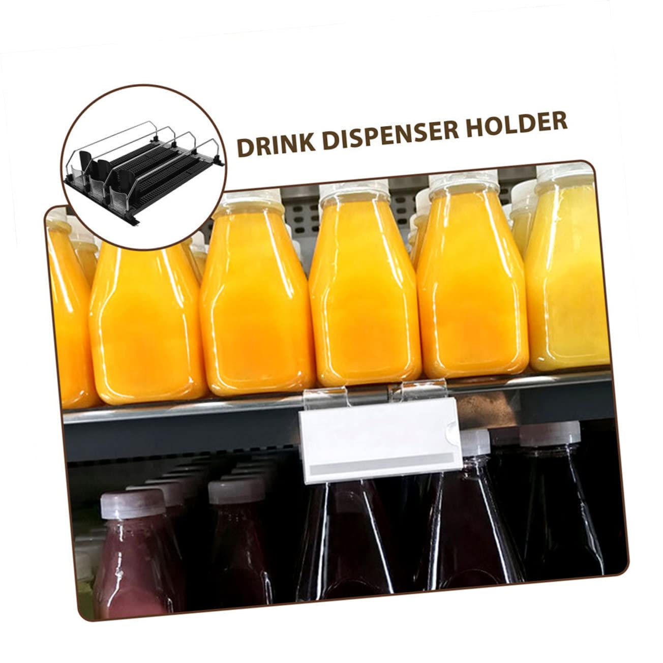 Zerodeko Organizador de Bebidas Automático Pack de 3 Unidades para Refrigerador Superficie Pulida y Estructura de ABS y Acero Inoxidable para Tienda y Hogar