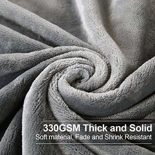 Image of EASELAND Soft Queen Size Blanket All Season Warm Fuzzy Microplush Lightweight Thermal Fleece Blankets for Couch Bed Sofa,90x90 Inches,Gray