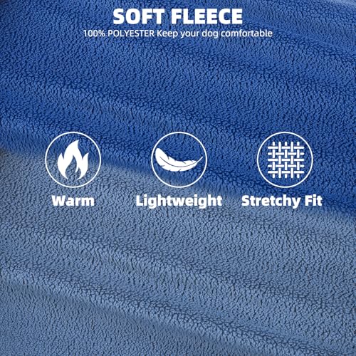 Image of PUPTECK 3 Pack Fleece Dog Vest Sweaters Winter Coat for Small Dogs, Pullover Jacket Pet Cat Fall Clothes Puppy Sweatshirt for XS S Medium Boy Dogs, Navy&Blue&Light Blue, L