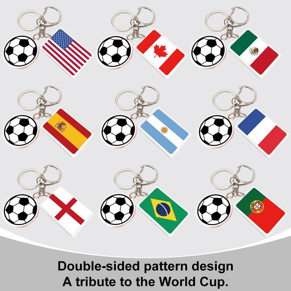 2026 World Cup Fan Soccer Keychain - 2026 World Cup Flag Keychain, Soccer Fan Gift & Souvenir (2PCS)