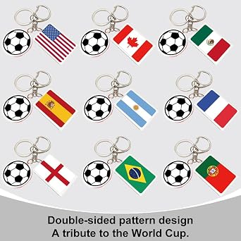 2026 World Cup Fan Soccer Keychain - 2026 World Cup Flag Keychain, Soccer Fan Gift & Souvenir (2PCS)