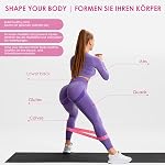Ensemble de bandes de résistance pour les femmes & Hommes, paquet de 5 Différents niveaux Bande élastique pour l'exercice à domicile – Grand équipement de fitness pour l'entraînement, Yoga
