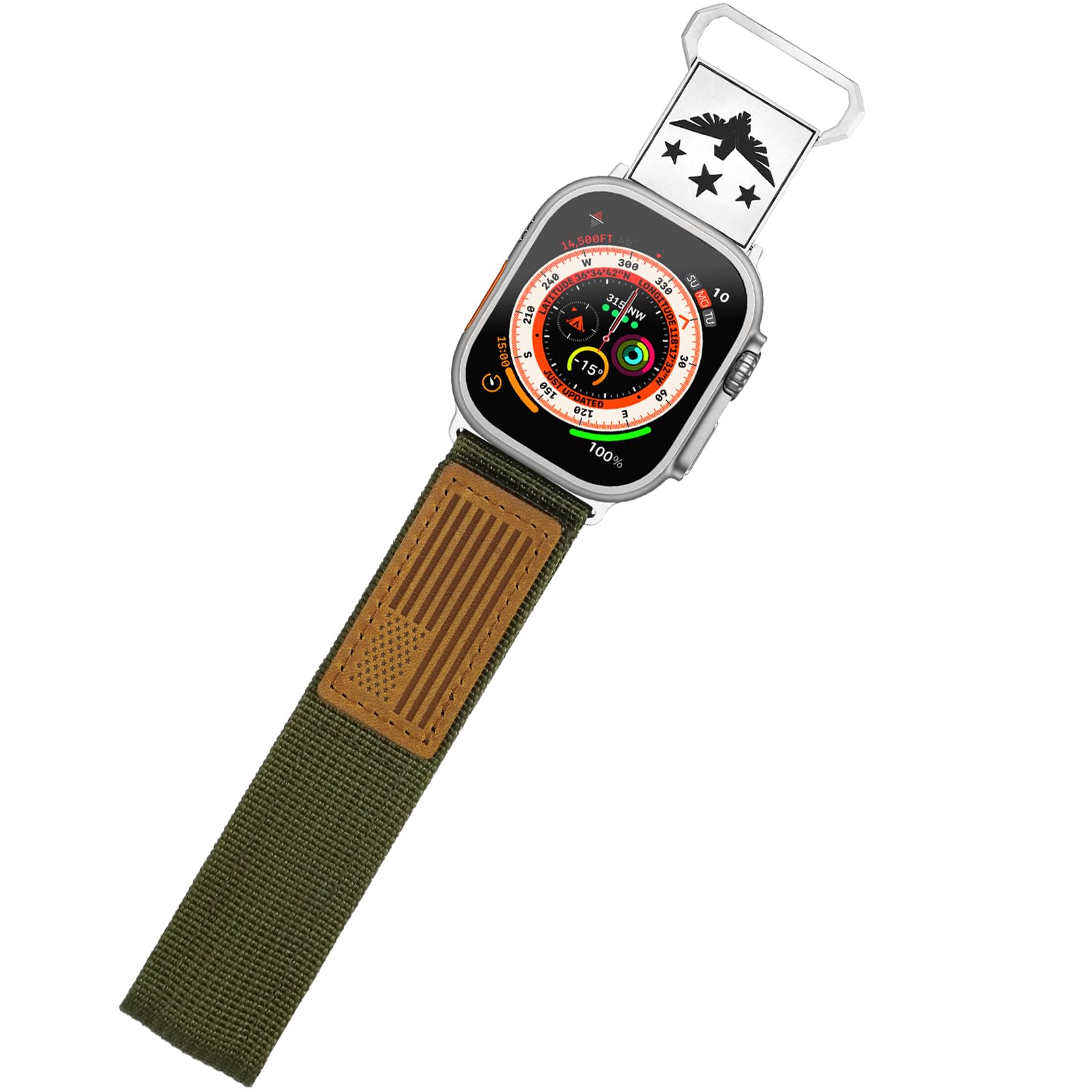 Tactical Bands Compatible with Apple Watch Ultra 2/ Ultra 49mm 45mm 44mm 42mm Men Women,Rugged Nylon Wide Watch Bands Sport Loop Tough Strap for iWatch Series Ultra 9 8 7 6 5 4 3 2 1 SE