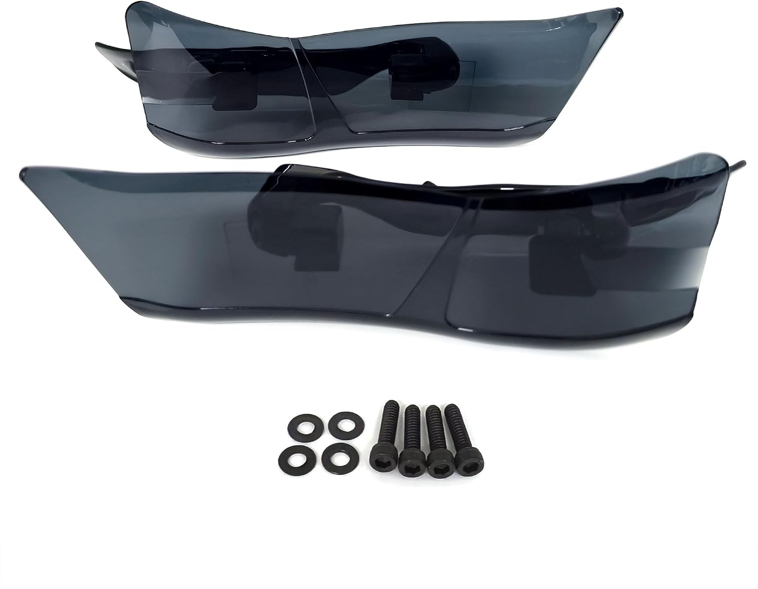 1 Pair ABS Big Size Fairing Windshield Side Wings Adjustable Windshield Air Deflector for Harley Road Glide FLTRX 2015-2023 (Dark Blue)