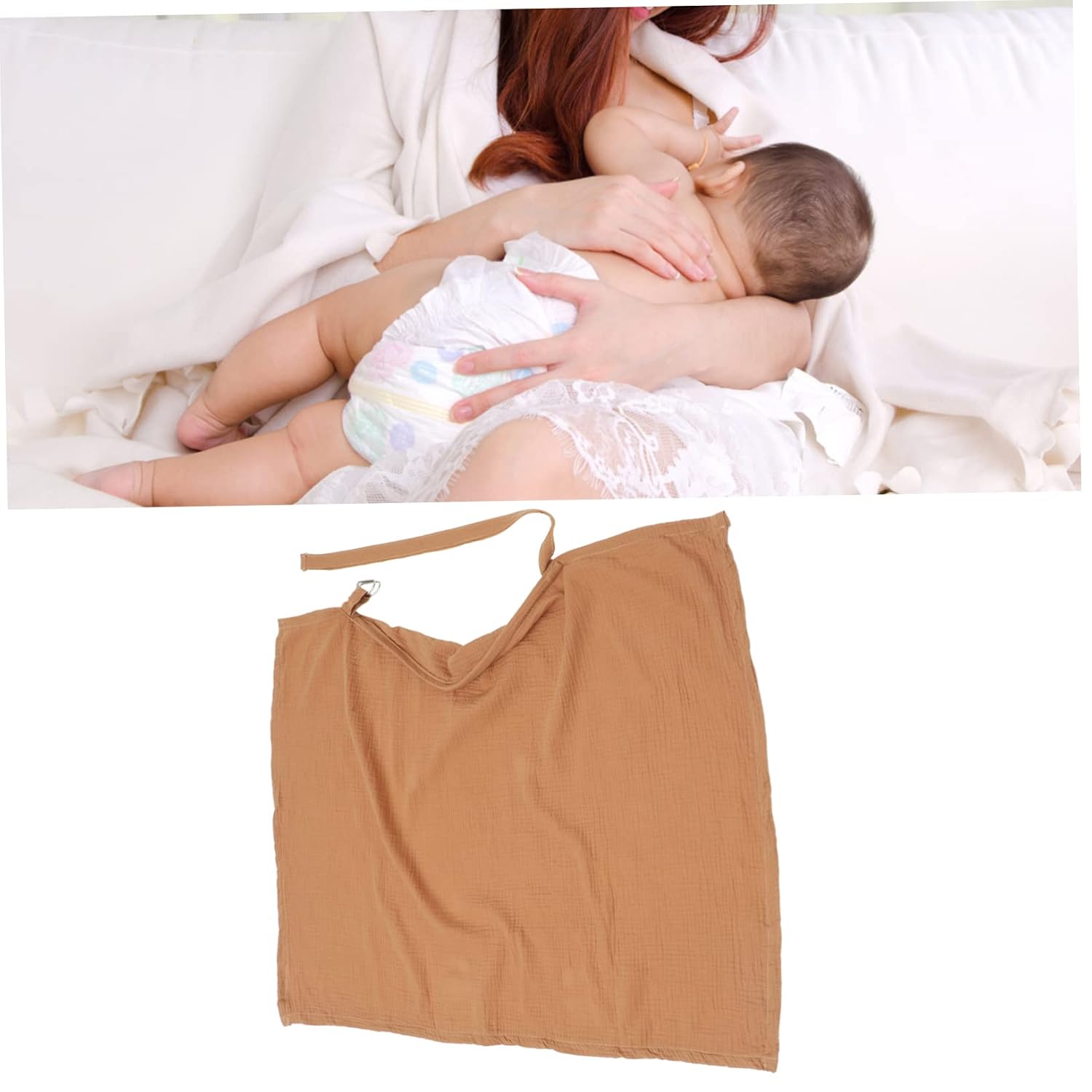 Nursing Cover Comfortable Cotton Apron for Breastfeeding Moms Versatile Stroller Seat Cover Breathable Portable Nursing