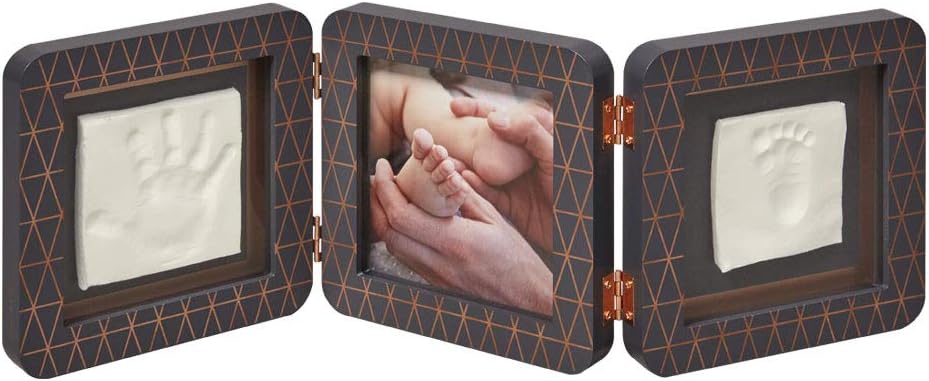 Baby Art My Baby Touch Rounded Double Print Frame, Dark Gray