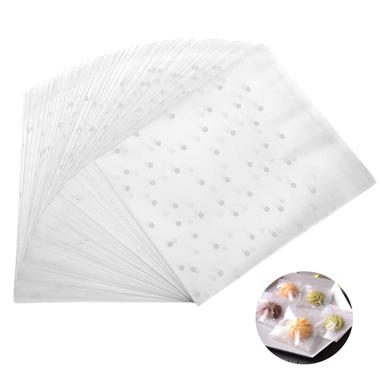 1000 Sacchetti Cellophane Trasparente con Fondo in Cartone e Laccetto
