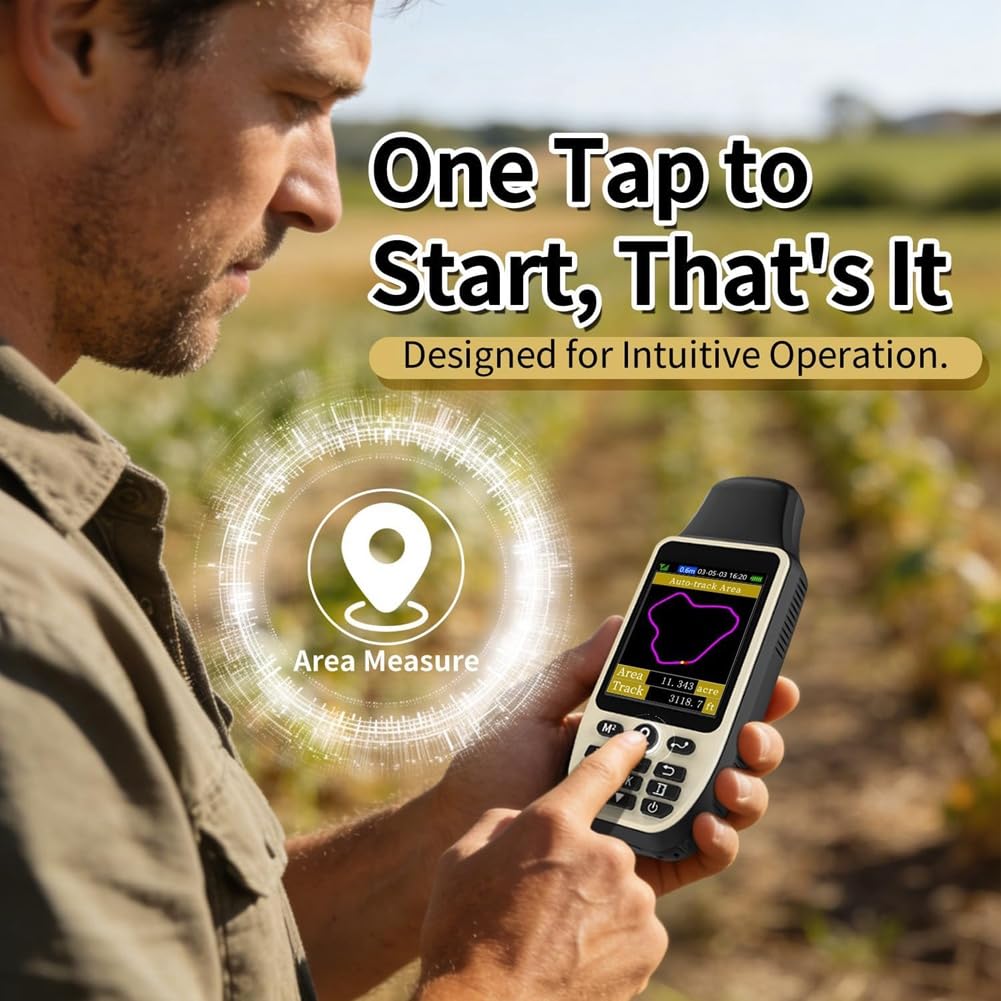 GPS Portatile per Misuratori di Terreno con 6 Satelliti per Rilevamenti, per Area del Terreno, Distanza, Pendenza, Attrezzatura per Misurazione di Terreni Agricoli.