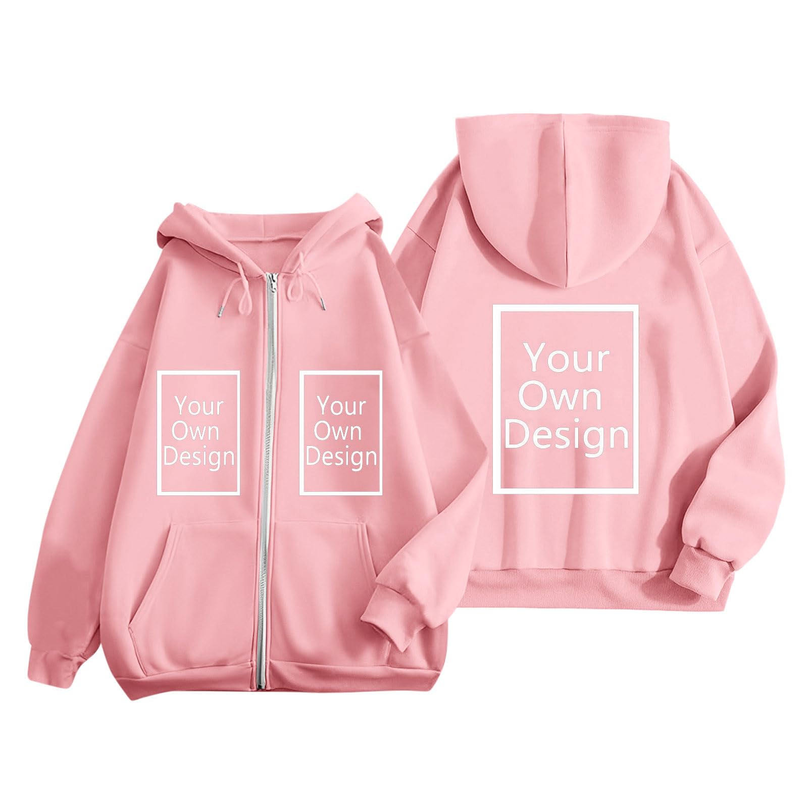 Custom Jackets Design Your Own Full Zipper Hooded Sweatshirt Custom Sweatshirt T Shirts Add Your Own Text or Picture