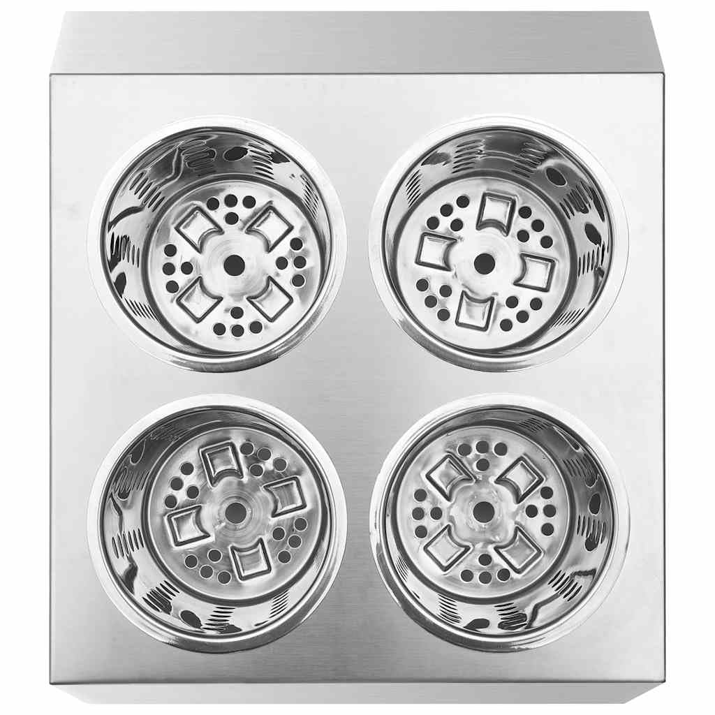 vidaXL Besteckbehälter 4 Fächer Korrosionsfrei Gastro Besteckhalter Besteckkasten Utensilienhalter Besteckständer Quadratisch Edelstahl