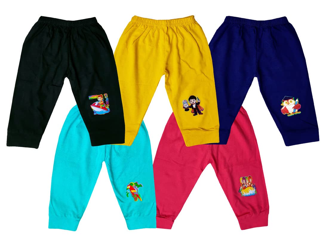 little PANDA Baby Boys Track Pants Kids Pajama Trackpants Lower Bottom Combo, Multicolor (Pack of 5)