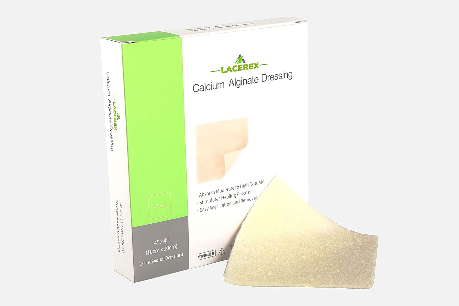 Calcium Alginate Wound Dressing - Highly Absorbent, Sterile, Non-Stick Padding, Comfortable & Absorbent. (4"x4") : Industrial & Scientific