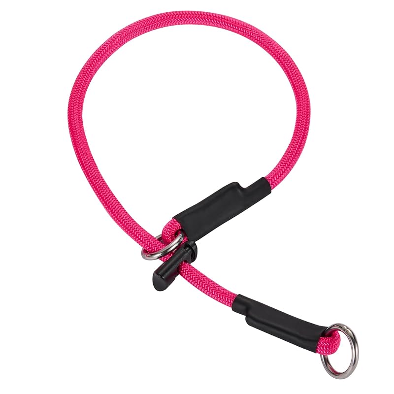 Coleira Martingale para Cães em Corda de Nylon com Regulador FURSDOLY Pink, 45,72 cm
