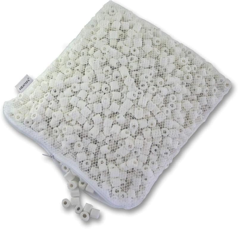 AQUACITY Premier Bulk Bio Ceramic Rings Filter Media for Aquarium Koi Fish Pond Reef Filter (5 Lbs)