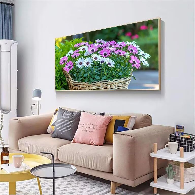 Diamond painting panier de fleurs pour décoration murale salon - 3