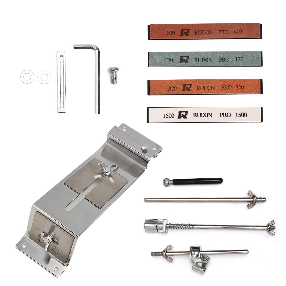 Affilacoltelli Affilacoltelli ad angolo fisso con 4 pietre per affilare di affilatura flessibile per uso in Attrezzatura per affilatura professionale Metallo Corindone bianco
