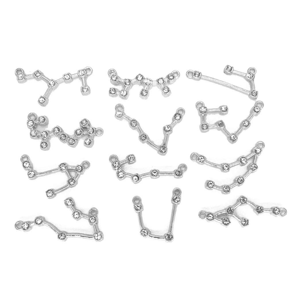 84 Charms Pendentifs Zodiac - Signes Astrologiques Ronds Pour Bijoux DIY