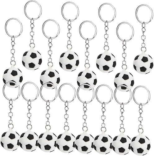 ibasenice 32 llaveros de bola para decoración de fiesta de fútbol, temática deportiva, llavero de automóvil, llaveros para niños, llaveros para