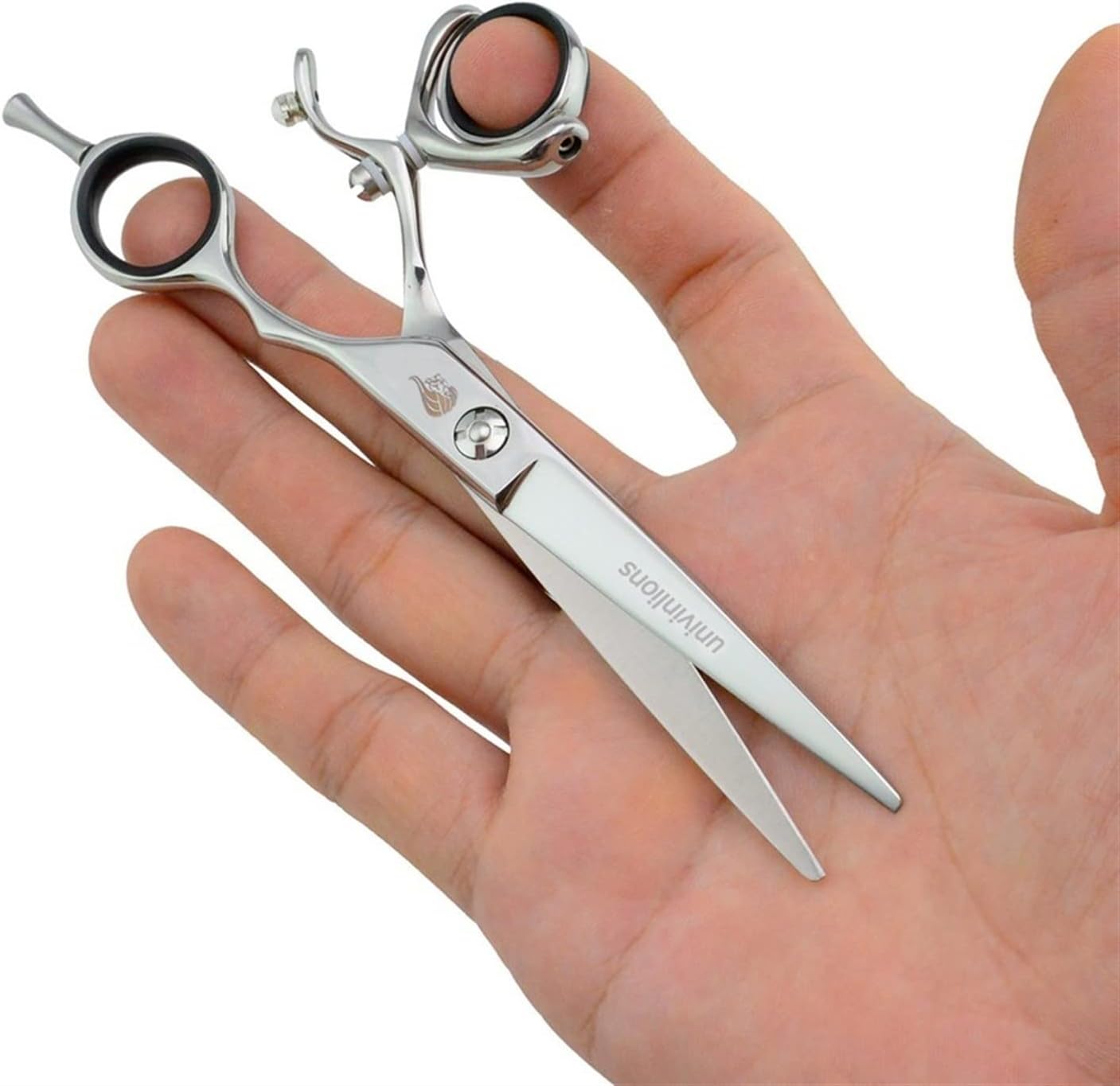 5.5/6" 440C Swivel Hair Scissors Hairdressing Scissors Barber Razor Thinning Rotating Thumb Shears Swivel Handle Scissor Rotary (Size : 6.0 INCH Cut)