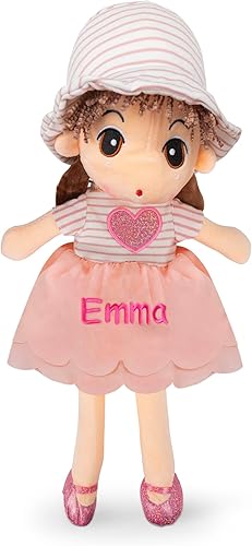 Muñecas personalizadas para niñas pequeñas lindas muñecas de peluche con nombre bordado personalizado muñeca de bebé de peluche de 18 pulgadas con Muñecas personalizadas para niñas pequeñas lindas muñecas de peluche con nombre bordado personalizado muñeca de bebé de peluche de 18 pulgadas con